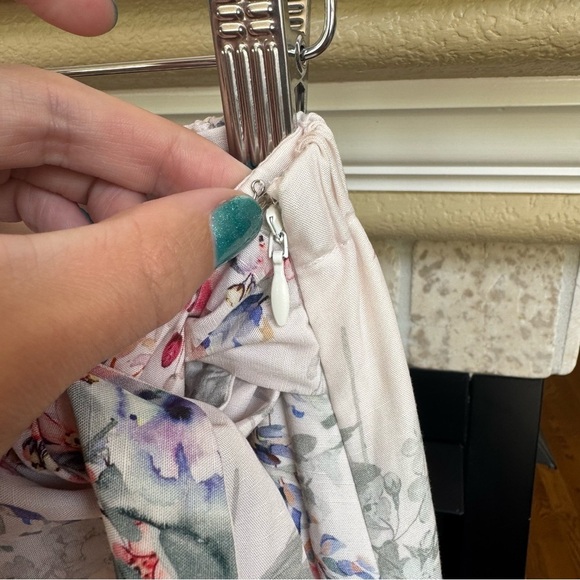 NWT KOBI HALPERIN Luxe Alix Wrap linen Skirt Size M floral Print Midi Length - Picture 4 of 10